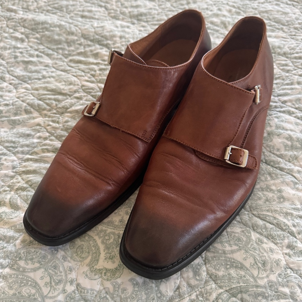 Donald J. Pliner Classic Double Monk Strap Ombre Leather Shoes Men's Size 13